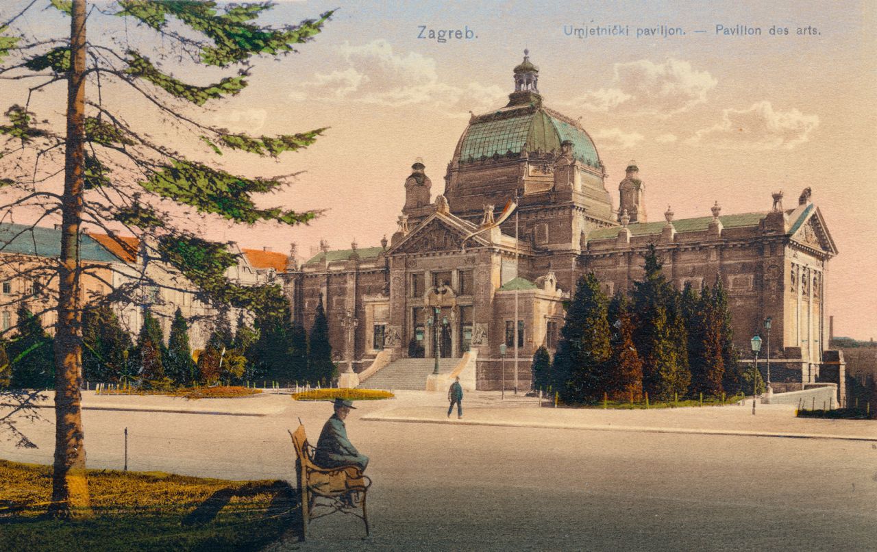 Umjetnički paviljon, današnji Trg kralja Tomislava, oko 1920.-1925. godine